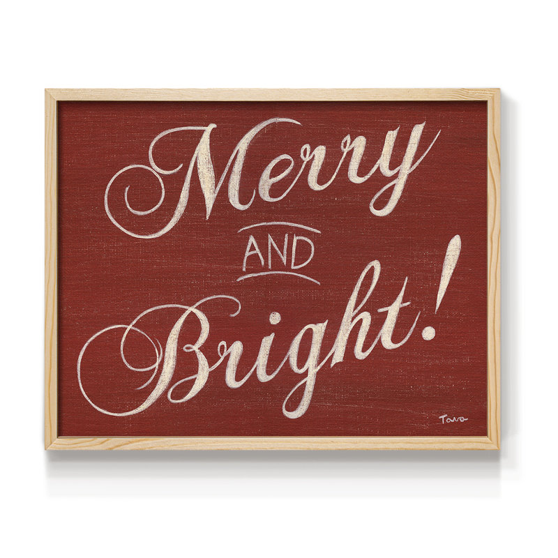 Red Merry and Bright - Reproduction encadrée - réarmable, H 8 po x l 10 po, Naturel