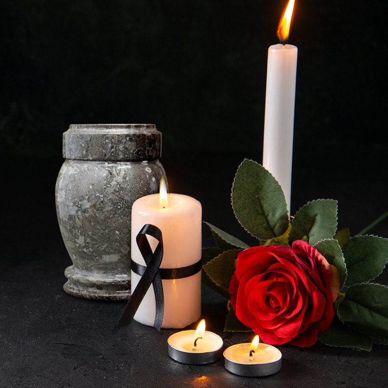 Urne de crémation en marbre pour cendres, gris océan