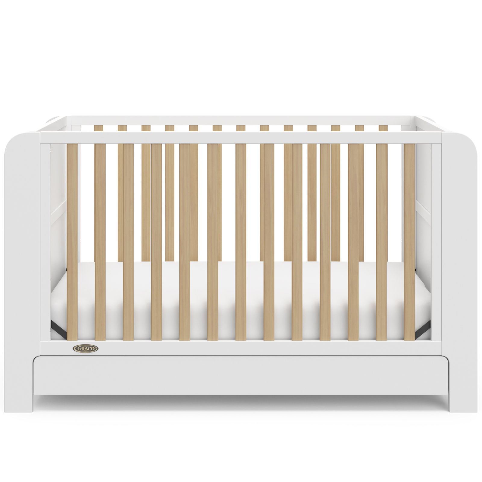 Read-with-Me Pine 4-in-1 Convertible Crib, White/Driftwood, Crib