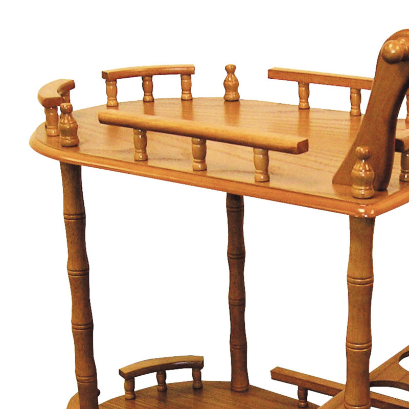 Magnifique table à vin de 29 po avec roues verrouillables et finition chêne 29 po