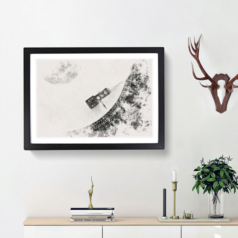 Needle of the Turntable - Framed Print, 24cm H x 33cm W x 2cm D, Black Framed
