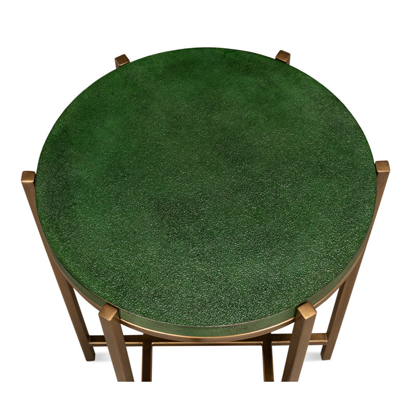 Shagreen End Table, Green