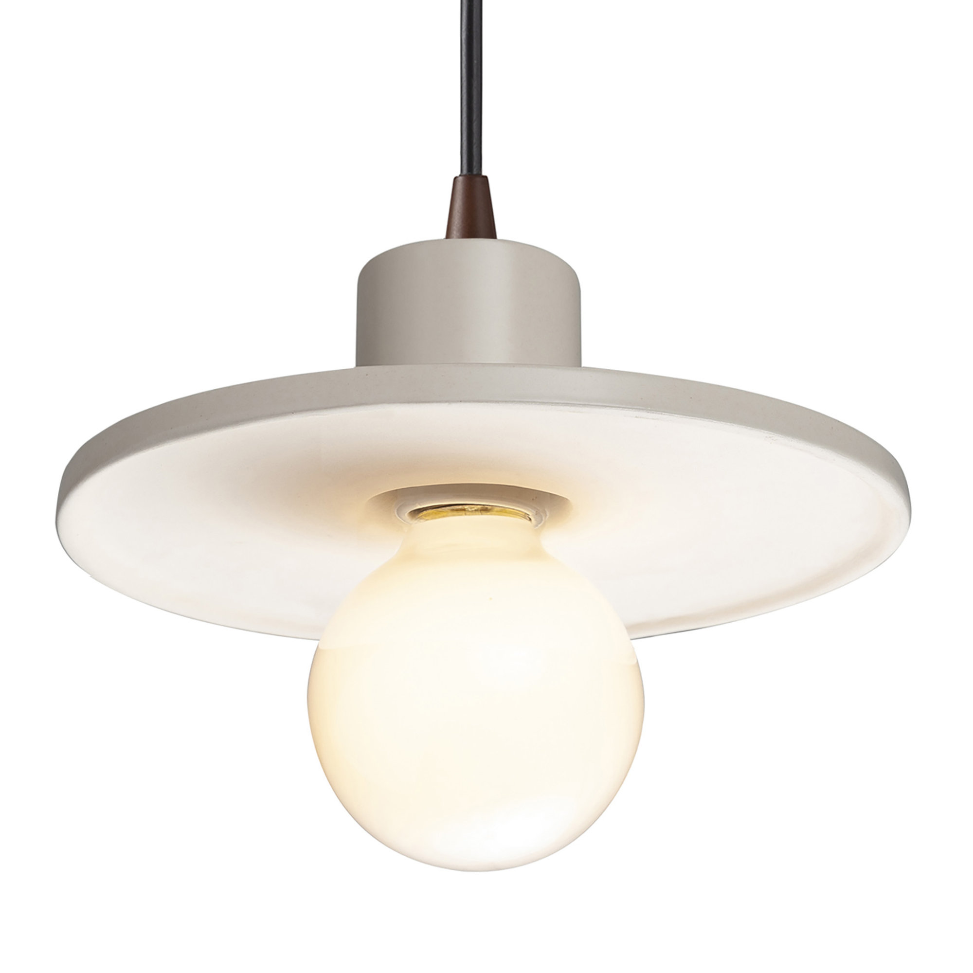 Marlena Single Pendant, Matte White, Dark Bronze
