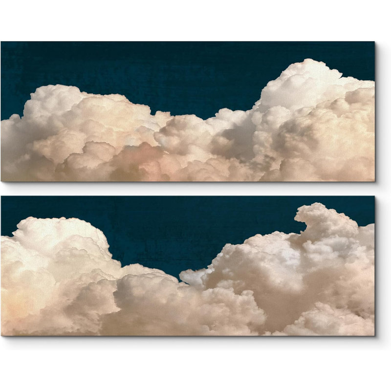 Nuage pastel sur toile, 2 pièces, Toile tendue, H 24 po x l 32 po, Ne s’applique pas