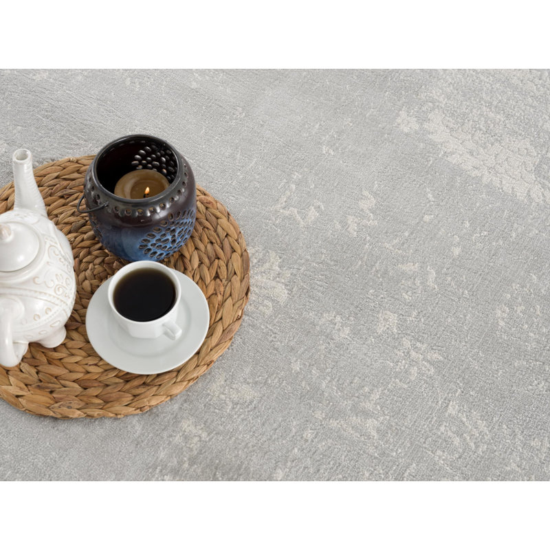 Modern Gray Distressed Scatter Rug