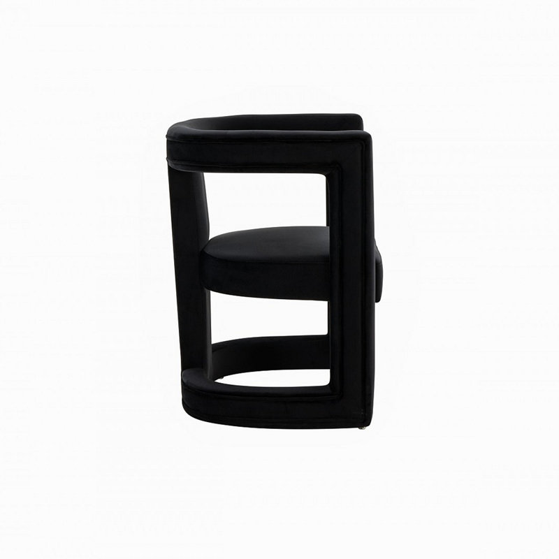 Fauteuil en velours de 23,09 po de largeur Ezichi, Velours noir