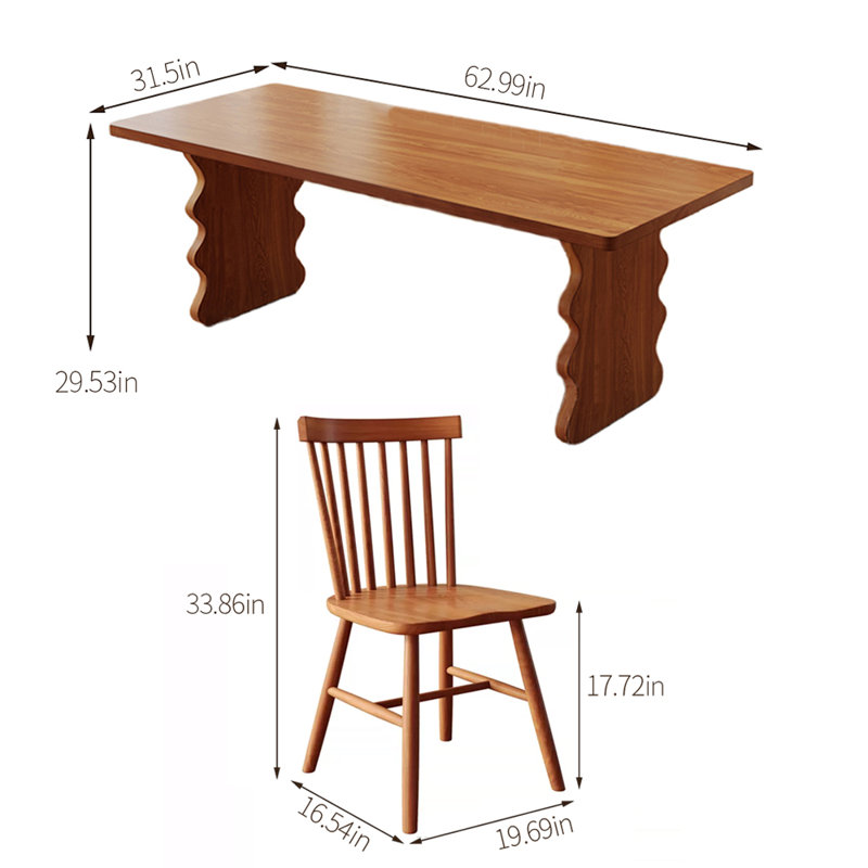 Rectangular Dining Set, 29.53"H x 62.99"L x 31.5"W