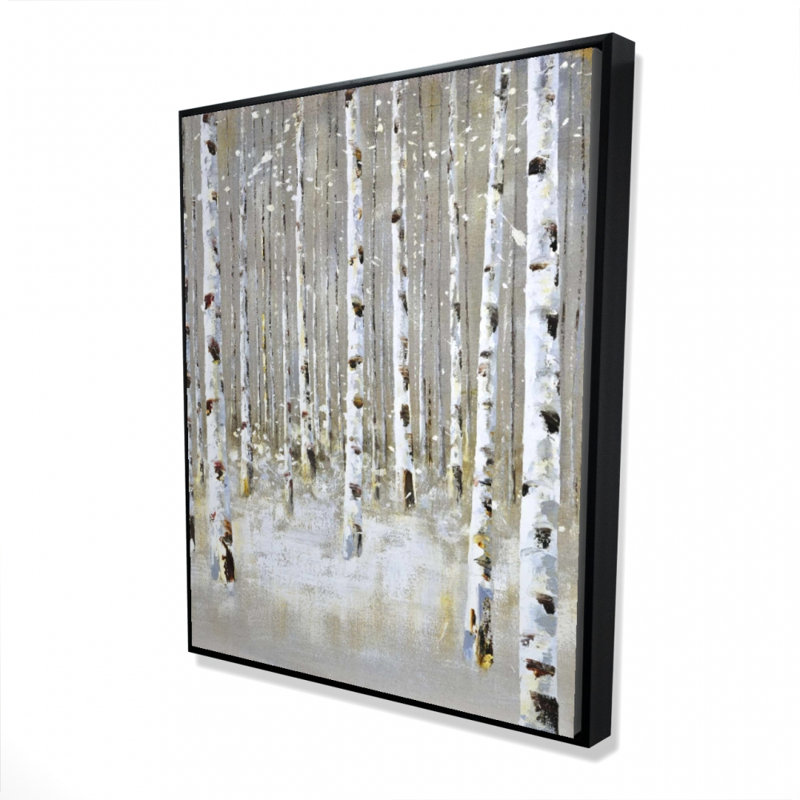 Birch Forest By Winter Print On Canvas, H 60 po x l 48 po