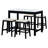 TREXM 5-Piece Modern Faux Marble Versatile Bar Table Set With Storage Drawers And Padded Stools-1285206522-1285206521-1285206520