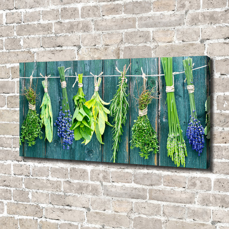 Herbs On A String - Wrapped Canvas Print