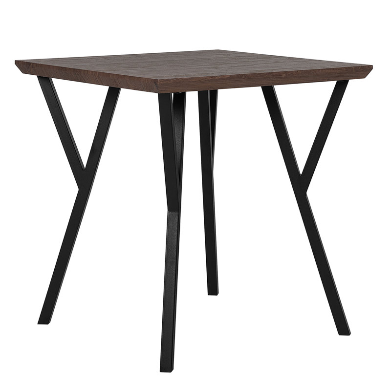 Ellicott Metal Base Dining Table, Dark Brown