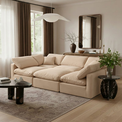 Itala Velvet Upholstered 6-Piece U-Shaped Modular Sectional