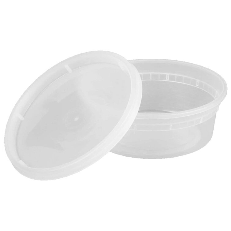 32 oz Reusable Plastic Deli Containers (Set of 96) Prep & Savour