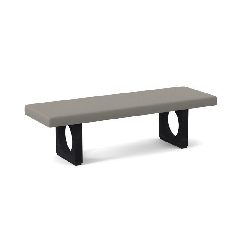 Void Upholstered Bench, Vintage Ebony, Fizz Ivory