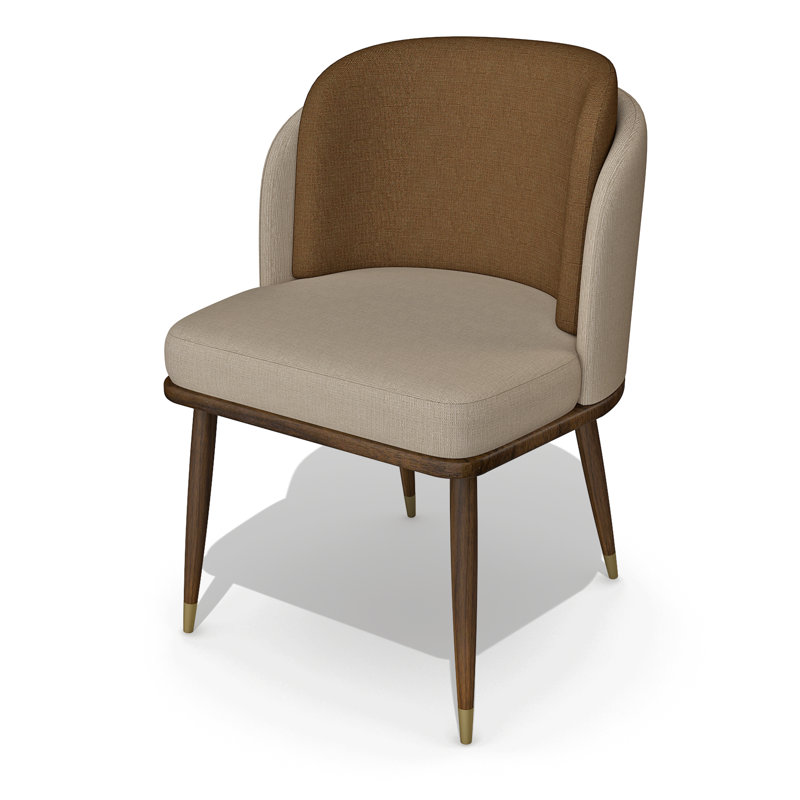 Chaise d'appoint rembourrée en tissu Ariane, Fabric Brown