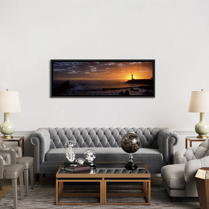 Phare de pigeon point, comté de san mateo, reproduction d’art sur toile tendue, H 16 po x l 48 po x P 1,5 po, Toile tendue