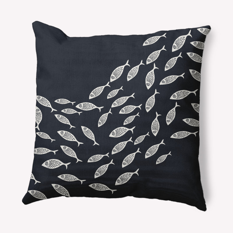 Housse et insert Jemima, 18 po x 18 po, Requin bleu / blanc