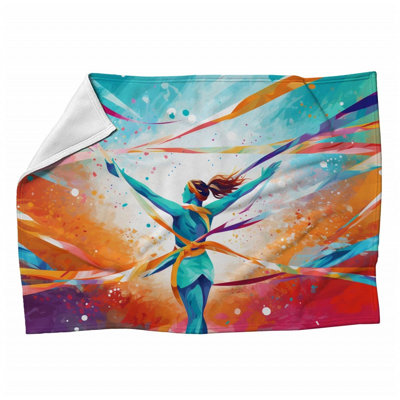 Gymnastics Fleece Throw Blanket - Sports Warm Soft Blankets - Throws for Sofa, Bed, and Chairs