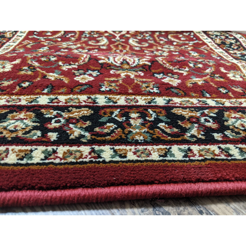 Tapis rouge / bourgogne Noble, Rond 5 pi 3 po
