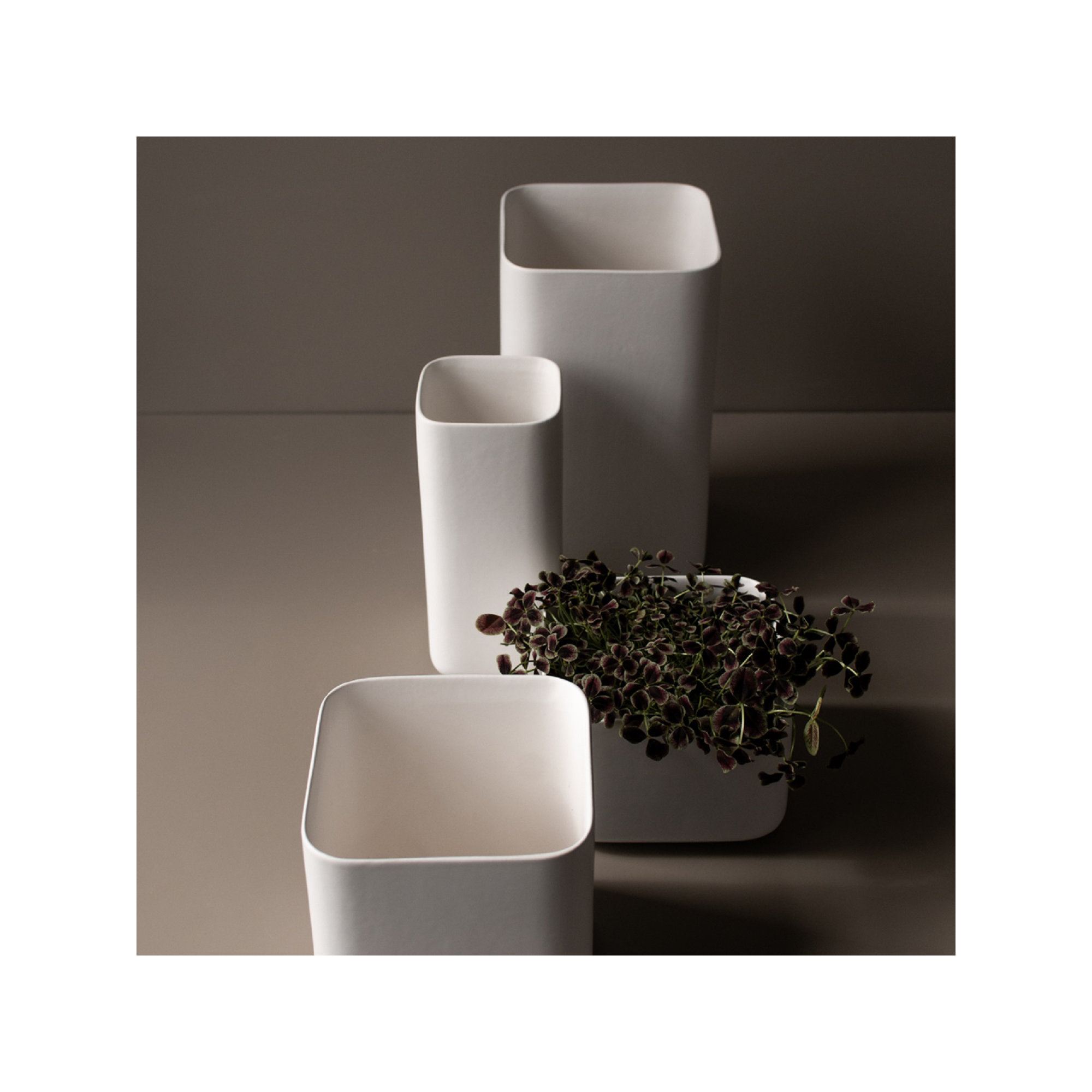 Dan Ceramic Table Vase, 9.84" H x 5.11" W x 5.11" D, White
