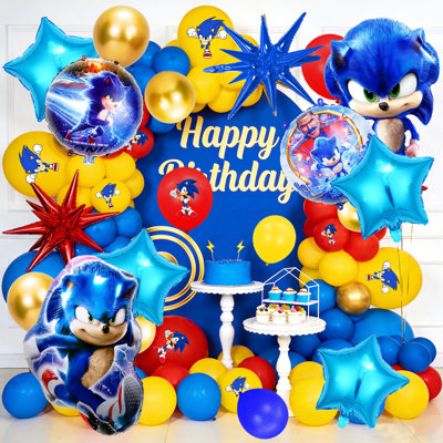 84Pcs Sonic Balloon Party Decorations,Sonic Birthday Decorations Balloons Set