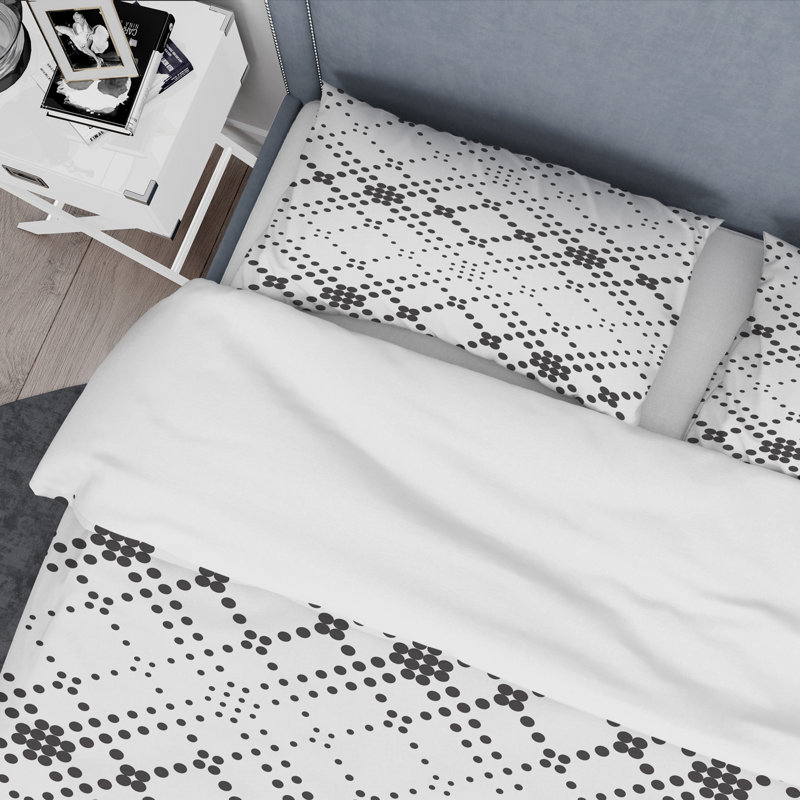 Ensemble de housse de couette rétro Minimal IX Mid-Century, Housse de couette double / grand et 2 taies décor
