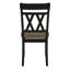 Ensemble de 2 chaises de salle à manger modernes, dossier croisé classique, finition noir antique et gris délavé, poids : 7,48 kg, double, finition bicolore, largeur d'assise : 48 cm