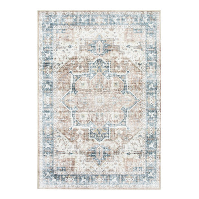 Heriz Premium 1/4" Pile Ultra Soft Non-Slip Padded Backing Rug