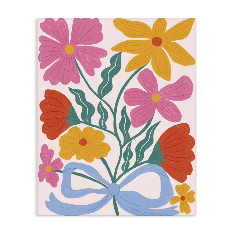 «Mid Century Fresh Florals Canvas», conception par Lisa Barlow, H 40 po x l 30 po