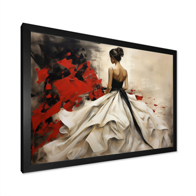 Fashion - robe rouge élégance dévoilée - imprimé