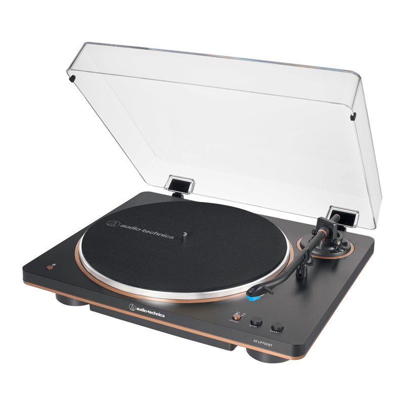 Audio-Technica AT-LP70XBT Bluetooth Fully Automatic Belt-Drive Turntable (Black/Bronze), Black/Brown