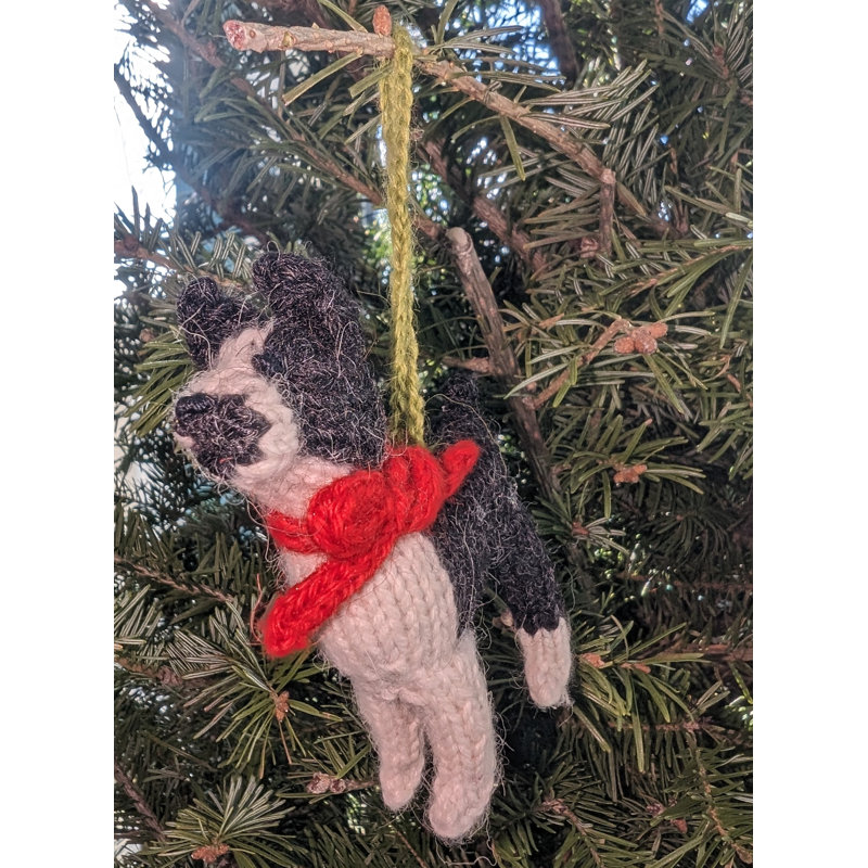 Arcadia Home Boston Terrier Hand-Knit Ornament