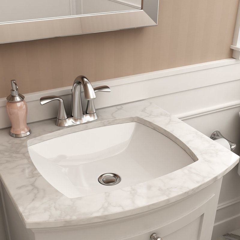 Edgemere White Vitreous China Rectangular Undermount Bathroom Sink