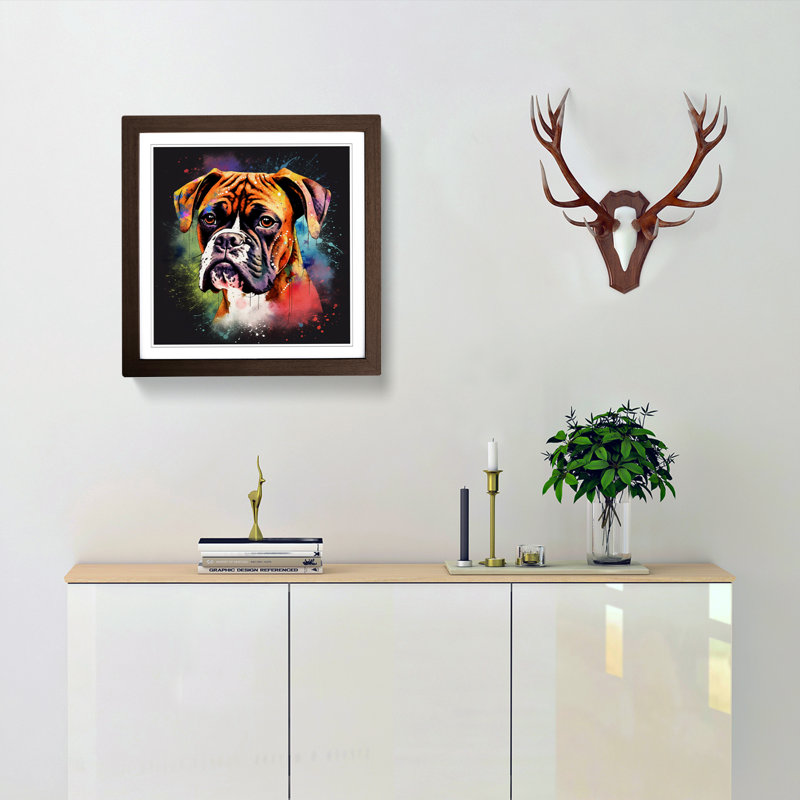 Single Picture Frame Print on Wood, Walnut