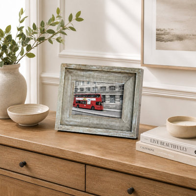 Ensemble de 3 cadres photo Theresea en bois vieilli 10 x 15 cm