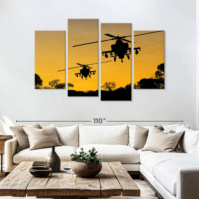 Mait Helicopter Sunset Operation, 54" H x 84" W