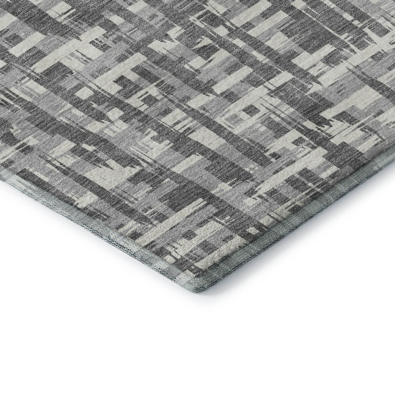 Premium Machine Washable Crumley AMF1059 Lines Rug_AMF1059GY, Rectangle 5' x 7'6"