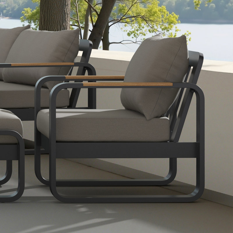 Andes Club Chairs (Set Of 2) - Olefin Charcoal, Olefin Charcoal