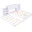 Grand lit de rangement blanc avec tablettes coulissantes et lit gigogne simple TG - Bois massif robuste, lit gigogne de 80,7 po x 61 po, chambre
