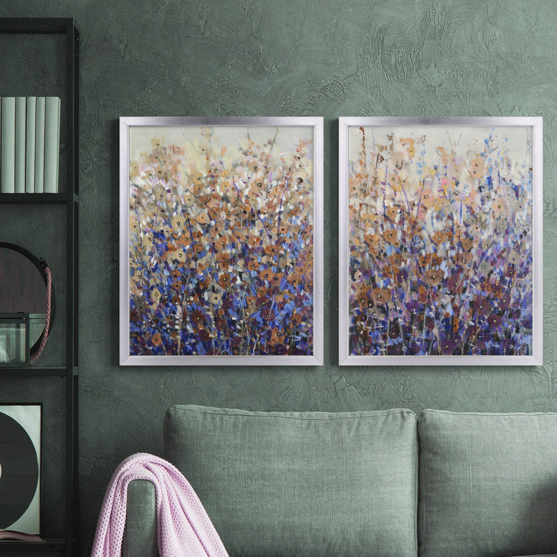 «Fall Wildflowers I», ensemble de 2 reproductions d'art sur toile encadrées