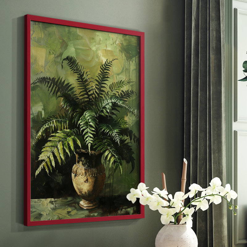 Série FLORAL CCX - reproduction encadrée de qualité supérieure - prête à être accrochée - aucun clou requis, Cadre rouge