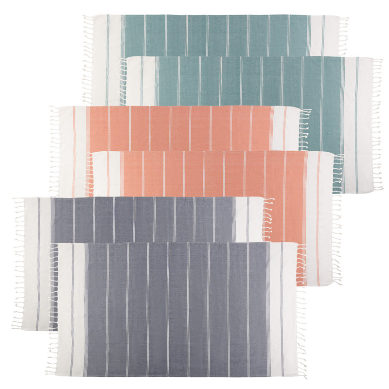 Ensemble de 6 serviettes de plage turques Lavish Home - surdimensionnées serviettes de plage 39 po x 71 po - Ensemble de couvertures légères en vrac - Accessoires de piscine sans sable à séchage rapide pour salle de bain, piscine, voyage ou pique-nique (multicolore)