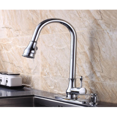 Robinet de cuisine à poignée simple avec accessoires