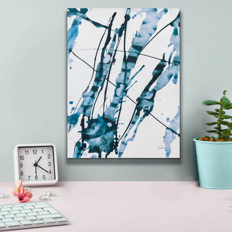 «Abstract Splash» par Albena Hristova, art mural sur toile, H 16 po x l 12 po x P 0,75 po