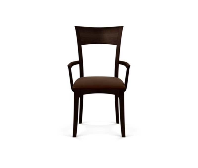Ingrid 19.25'' H Upholstered Cherry Armchair, Smoke Cherry, Coffee