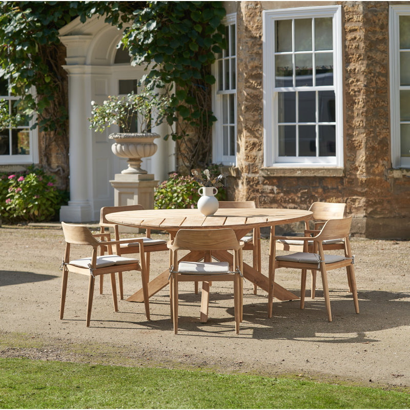 Himmelmann 6 - Person Teak Wood Patio Dining Set with Oval Table