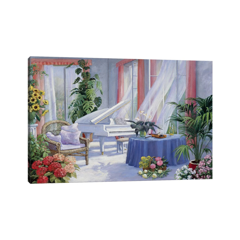 White Piano 1 Piece Wrapped Canvas Painting