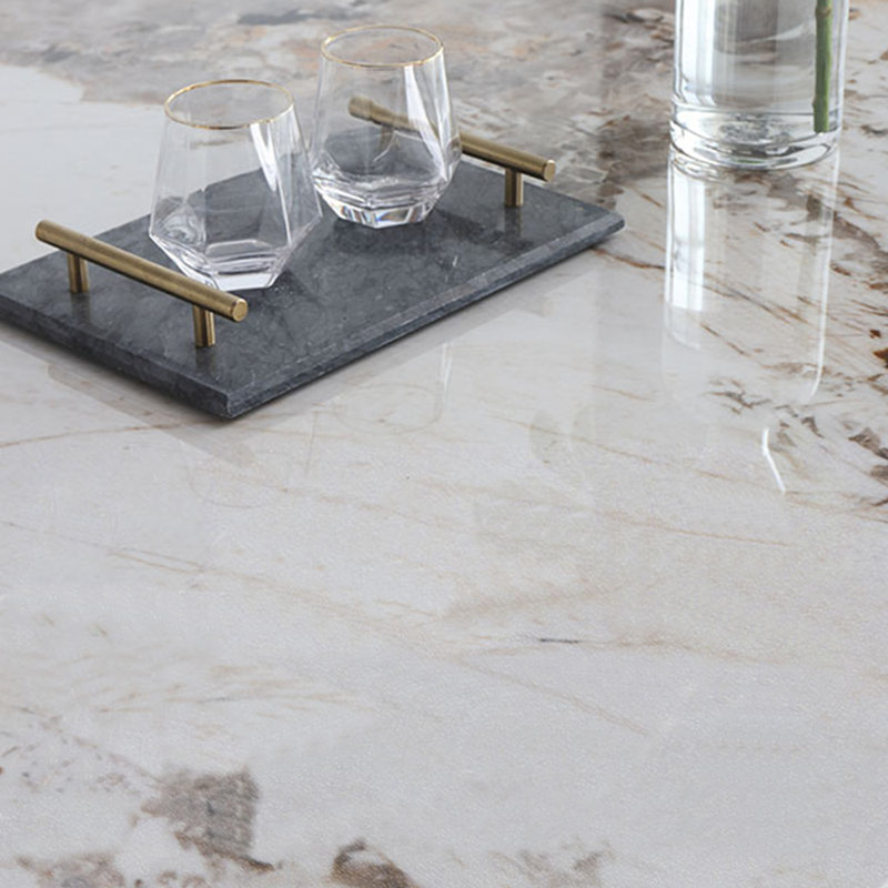 Charmante table de salle à manger en pierre frittée, H 29,53 po x L 62,99 po x l 31,5 po