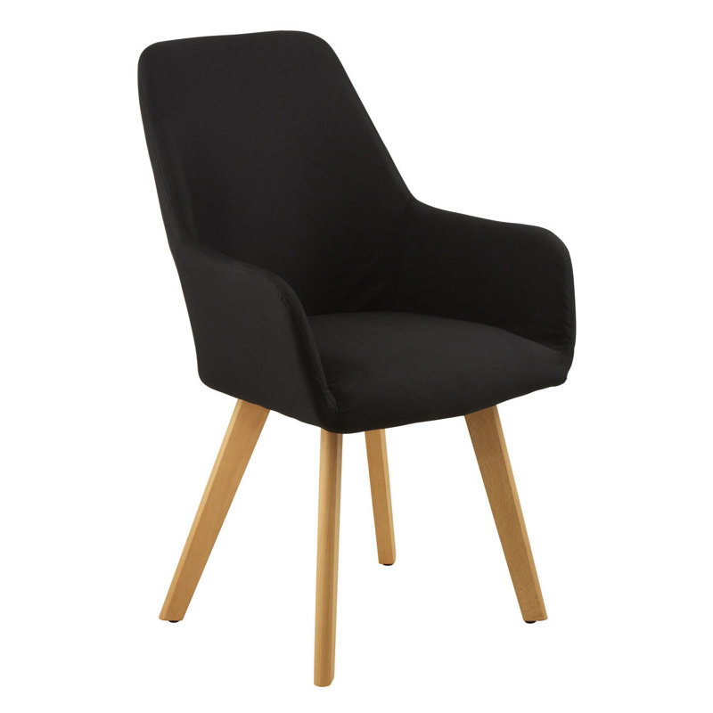Kai 51cm H Polyester Blend Upholstered Armchair, Black