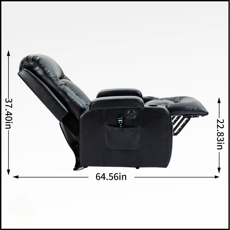 Fauteuil inclinable Infinity Power Power Lift pour personnes âgées, robuste avec massage par vibration à 8 points, chauffage lombaire, charge USB et porte-gobelets